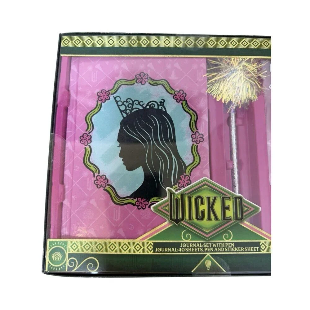 Wicked Glinda Journal Set With Pen Puffy Stickers 40 Sheets Bullseye Playground